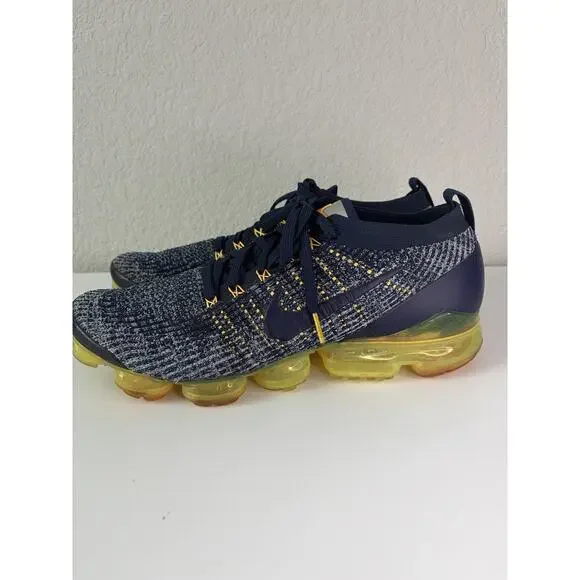 Nike Air VaporMax Flyknit 2 Men’s Size 14 Blue Yellow Running Shoes AJ6900-400 - Picture 3 of 7